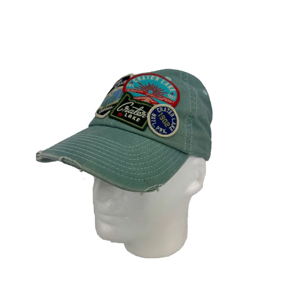 Vintage CRATER LAKE NATIONAL PARK adjustable STRAPBACK Hat Patch American Needle